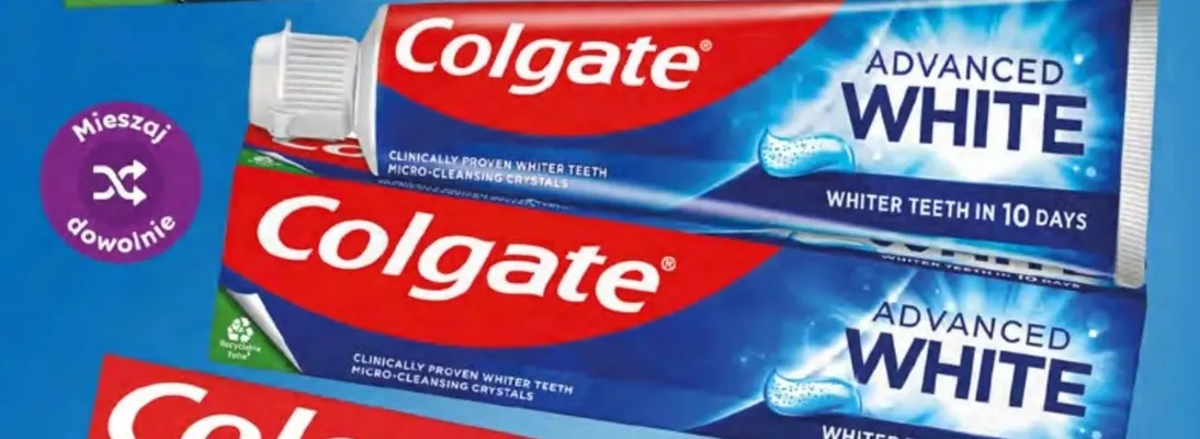 Pasta do zębów Colgate Advanced White promocja w Dino