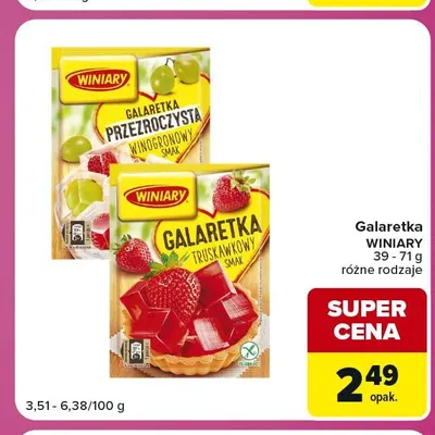 Galaretka przezroczysta o smaku winogronowym Winiary promocja w Carrefour Market
