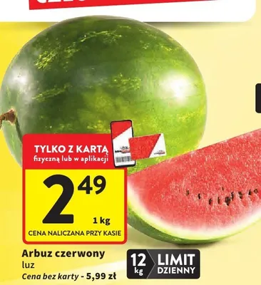 Arbuz czerwony luz promocja w Intermarche