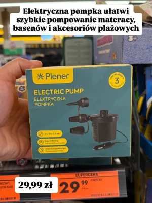 Elektryczna pompka Plener 12x10x11,5cm promocja w Biedronka