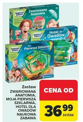 Zestaw ZWARIOWANA ANATOMIA, MOJA PIERWSZA SZKLARNIA, HOTEL DLA OWADÓW NAUKOWA ZABAWA promocja w Carrefour