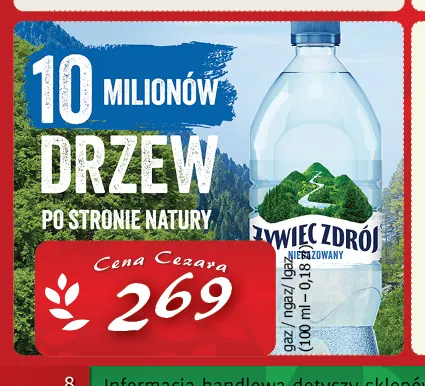 Woda źródlana niegazowana Żywiec Zdrój promocja w CEZAR Delikatesy