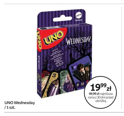 Gra karciana UNO Wednesday promocja w Empik