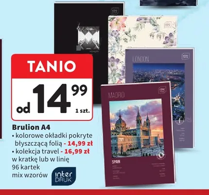 Brulion A4 kolekcja travel 96 kartek w linię Interdruk promocja w Intermarche