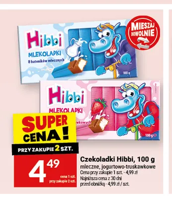 Czekoladki Hibbi mleczne promocja w Twój Market