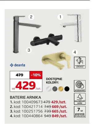 Bateria natryskowa Deante Arnika promocja w Komfort
