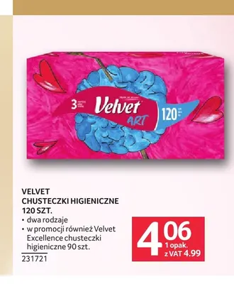 Chusteczki higieniczne Velvet promocja w Selgros