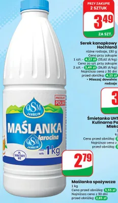 Maślanka spożywcza promocja w Dino