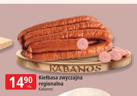 Kiełbasa zwyczajna regionalna Kabanos promocja w Leclerc