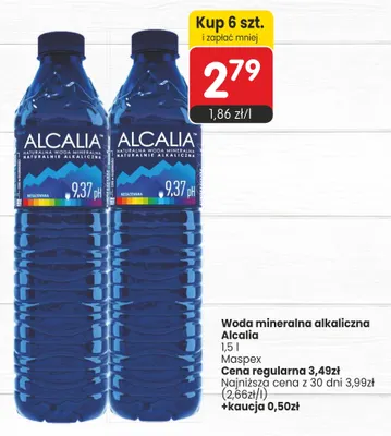 Woda mineralna niegazowana alkaliczna Alcalia promocja w Market Point