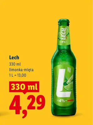 Piwo Lech limonka-mięta promocja w Lidl