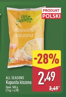 Kapusta kiszona All Seasons promocja w Aldi