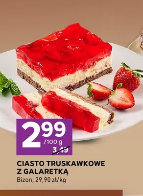 Ciasto truskawkowe z galaretką Bizon promocja w Stokrotka