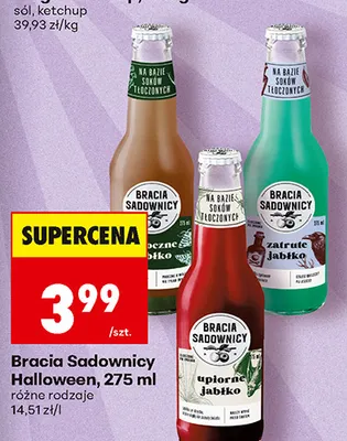 Napój Bracia Sadownicy Halloween zatrute jabłko promocja w Biedronka