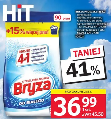 Proszek do prania Bryza do białego 4w1 5,85kg promocja w Selgros