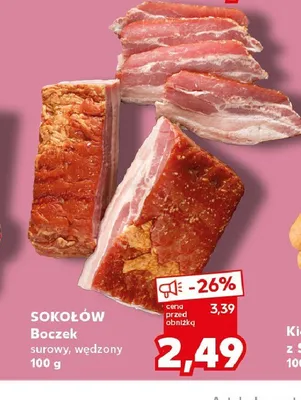 Boczek surowy wędzony Sokołów promocja w Kaufland