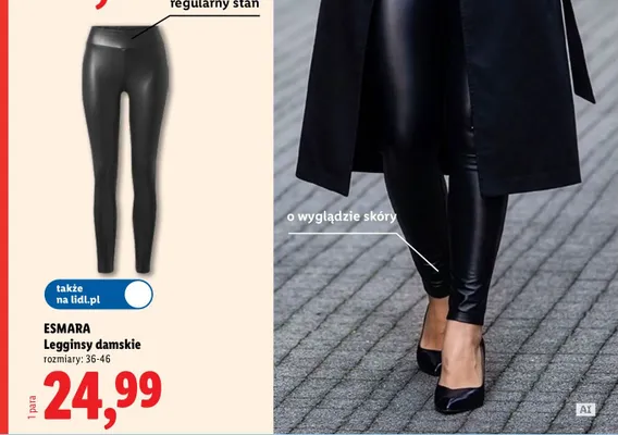 Legginsy damskie o wyglądzie skóry Esmara promocja w Lidl