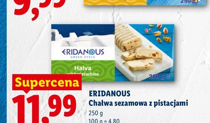 Chałwa sezamowa z pistacjami Eridanous promocja w Lidl