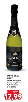 Wino musujące białe półwytrawne Mont Blau Brut promocja w Kaufland