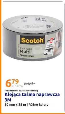 Klejąca taśma naprawcza Scotch 3 m promocja w Action