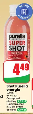 Shot Purella energia promocja w Dino