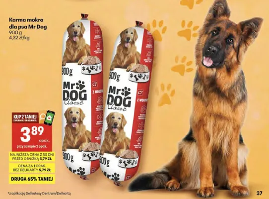 Karma mokra dla psa Mr Dog z wołowiną promocja w Delikatesy Centrum