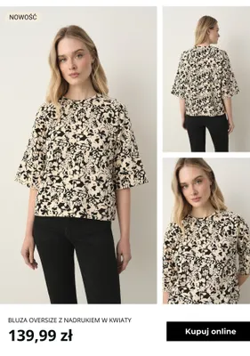 Bluza oversize z nadrukiem w kwiaty Greenpoint promocja w Greenpoint