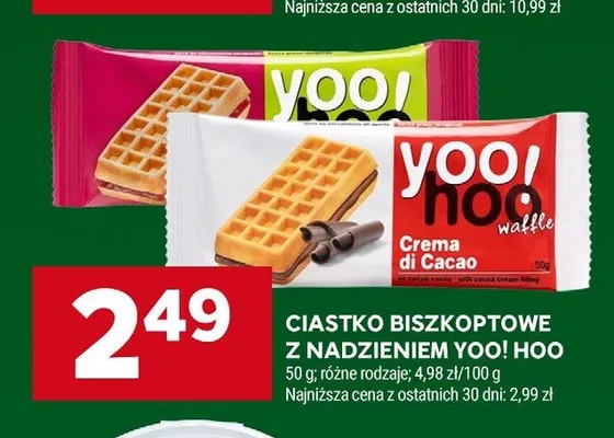 Ciastko biszkoptowe z nadzieniem kakaowym Yoo! Hoo! promocja w Stokrotka