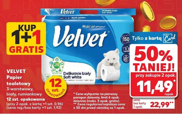 Papier toaletowy 3-warstwowy, biały, rumiankowy promocja w Kaufland