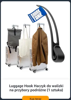 Haczyk do walizki na przybory podróżne Luggage Hook promocja w Amazon