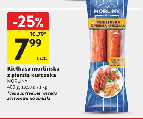 Kiełbasa morlińska z piersią kurczaka Morliny promocja w Intermarche