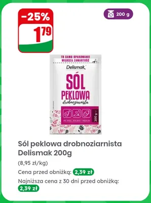 Sól peklowa drobnoziarnista Delismak promocja w Dino