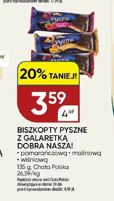Biszkopty Pyszne z galaretką pomarańczową Dobra Nasza! promocja w Chata Polska