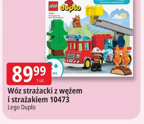 Klocki LEGO Duplo Wóz strażacki z wężem i strażakiem 10473 promocja w Leclerc