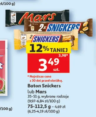 Baton Snickers 2-pak promocja w Auchan
