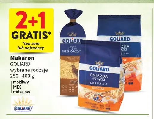 Makaron Goliard Gniazda Wstążki promocja w Intermarche