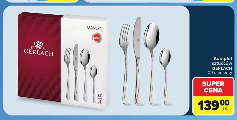 Komplet sztućców Gerlach Mango 24 elementy promocja w Carrefour