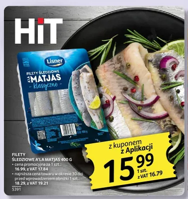 Filety śledziowe a'la matjas Lisner 400g promocja w Selgros