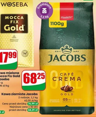 Kawa mielona Mocca Fix Gold promocja w Dino