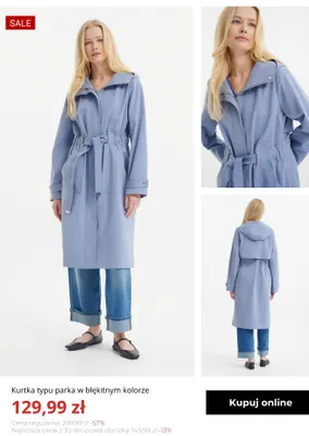 Kurtka typu parka w błękitnym kolorze Greenpoint promocja w Greenpoint