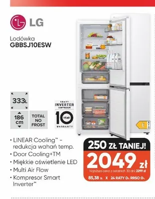 Lodówka LG GBBSJ10ESW promocja w Max Elektro