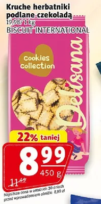 Kruche herbatniki podlane czekoladą Delisana Biscuit International promocja w Prim Market