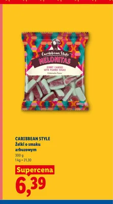 Żelki o smaku arbuzowym Caribbean Style Melonitas promocja w Lidl