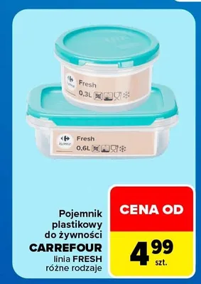 Pojemnik plastikowy do żywności Carrefour Fresh promocja w Carrefour