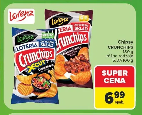 Chipsy Crunchips Pieczone Żeberka promocja w Carrefour