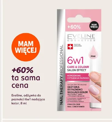 Odżywka do paznokci 6w1 nadająca kolor Eveline promocja w Rossmann