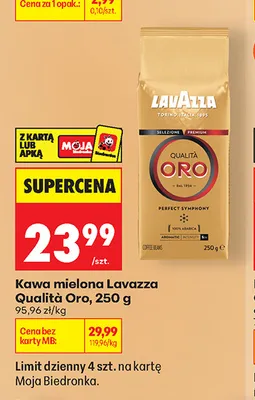 Kawa mielona Lavazza Qualità Oro promocja w Biedronka