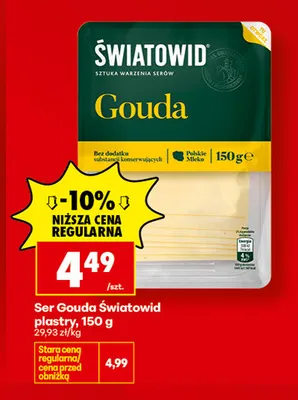 Ser gouda w plastrach Światowid promocja w Biedronka