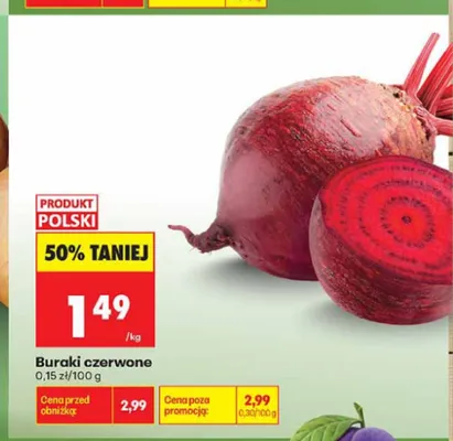 Buraki czerwone na wagę promocja w Biedronka