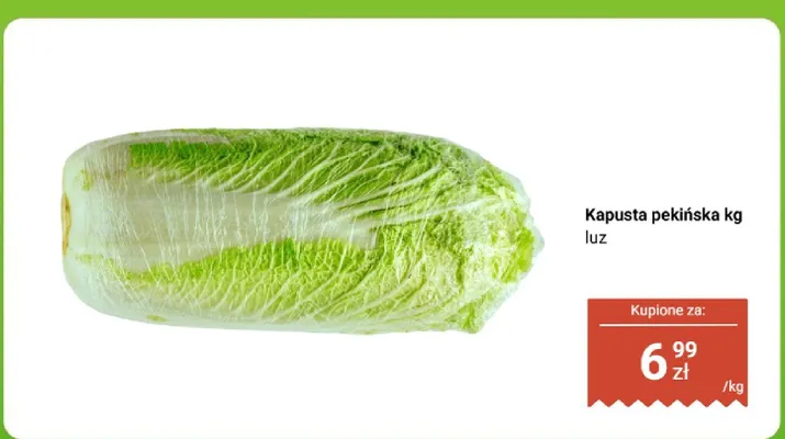 Kapusta pekińska luz promocja w Dino